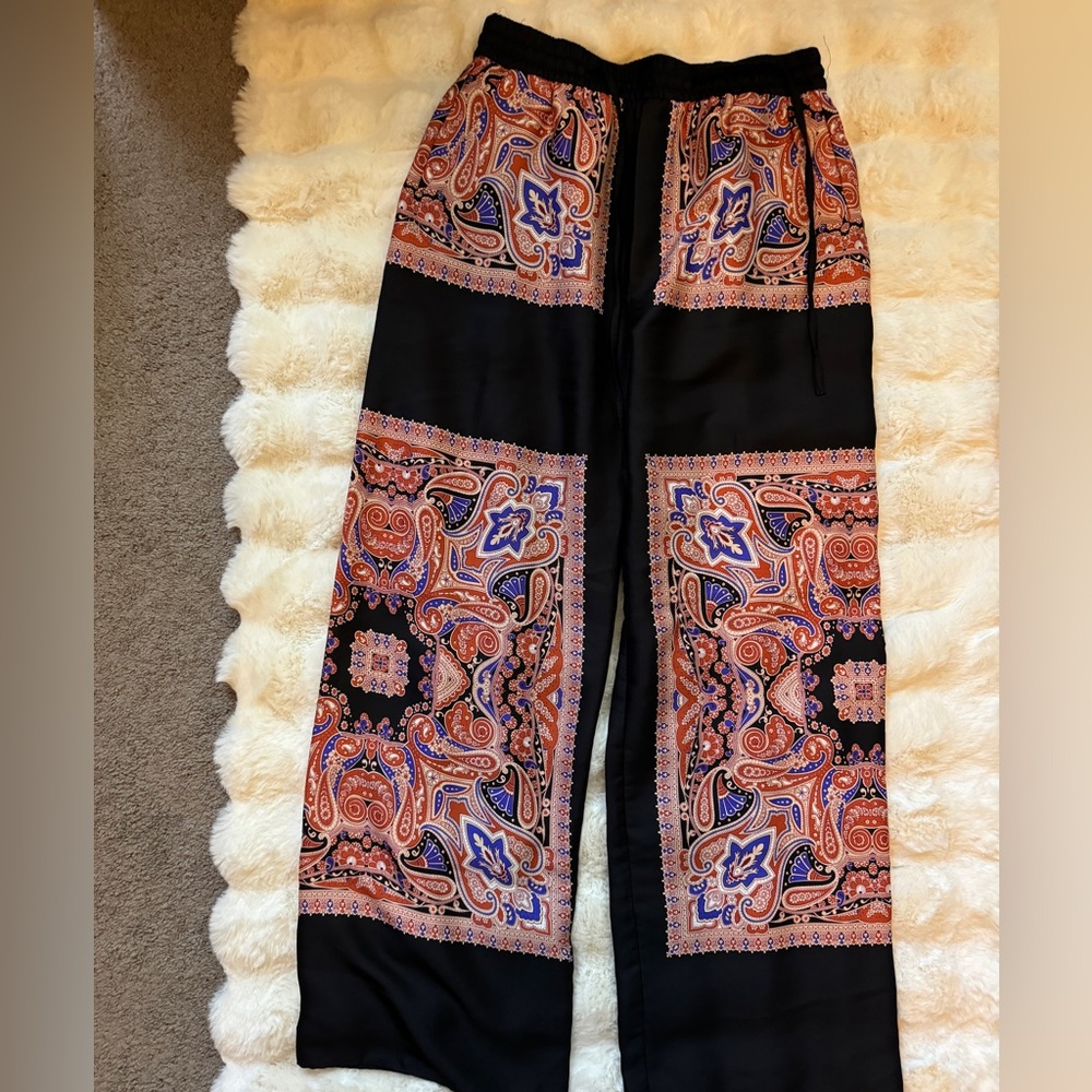 Super cute Zara pants. Lrg colorful with pockets.